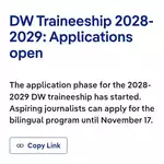 DW Traineeship 2028–2029 in Germany: Paid Journalism Programme, Eligibility and How to Apply