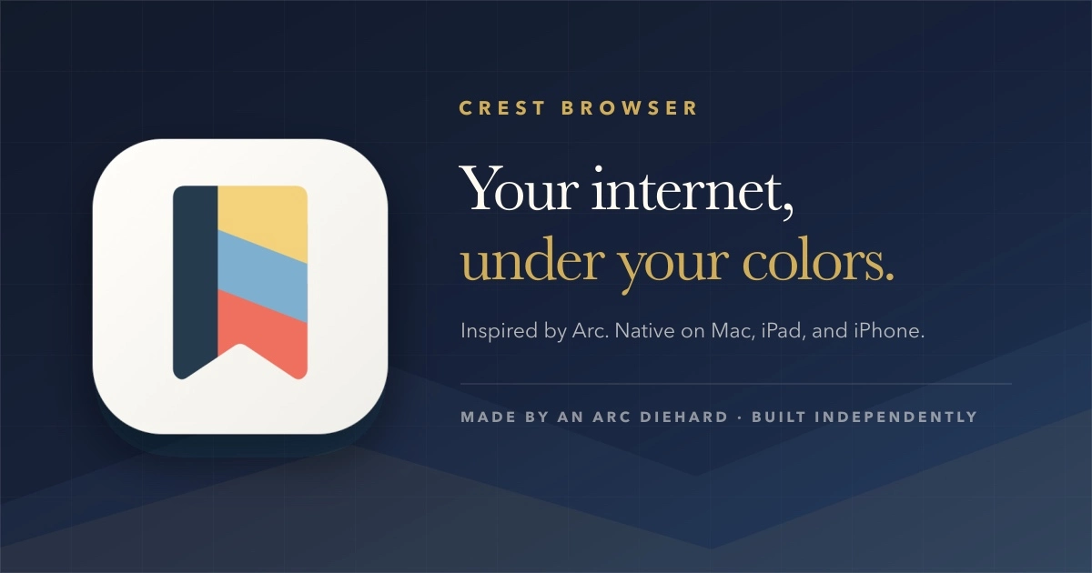 Crest – an Arc-inspired open-source browser for Mac
