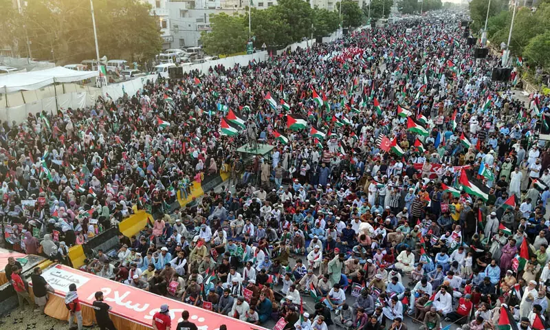 JI stages rally on third anniversary of Israeli onslaught on Gaza
