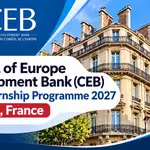Council of Europe Development Bank (CEB) Paid Internship Programme 2027 in Paris, France: Seven Internship Opportunities with a Monthly Allowance of €1,800
