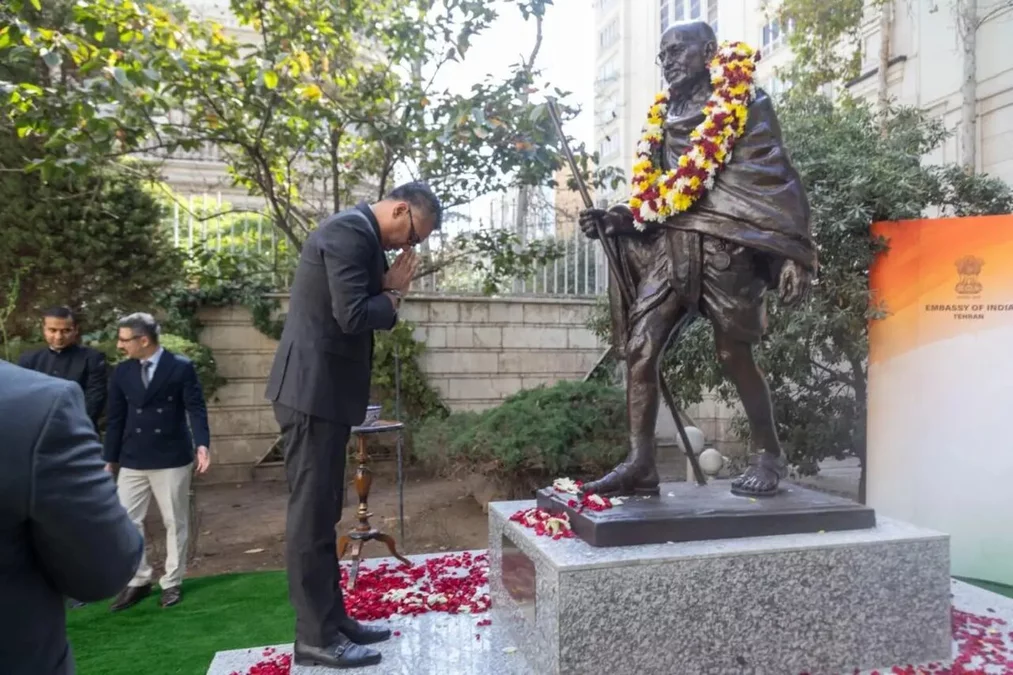 Indian Embassy unveils Gandhi statue on 157th birth anniversary, affirms enduring Iran-India ties