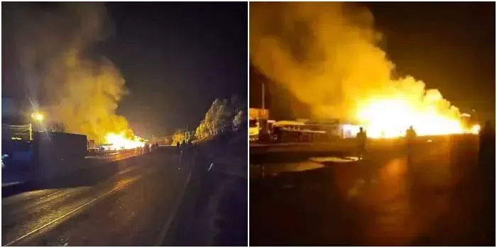 Fuel Tanker Explodes Near GSU Camp Along Nakuru-Eldoret Highway in Salgaa