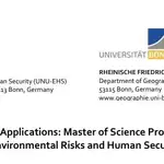 Joint MSc in Geography of Environmental Risks and Human Security at UNU-EHS and the University of Bonn, Germany – 2027 Master’s Programme with DAAD EPOS Scholarship Opportunities