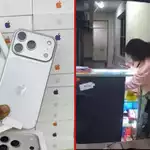 CCTV footage shows lady's audacious act in phone shop, video sparks reactions