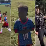 VIDEO: Too good for his age? Three-year-old's football talent turns children's game into police case