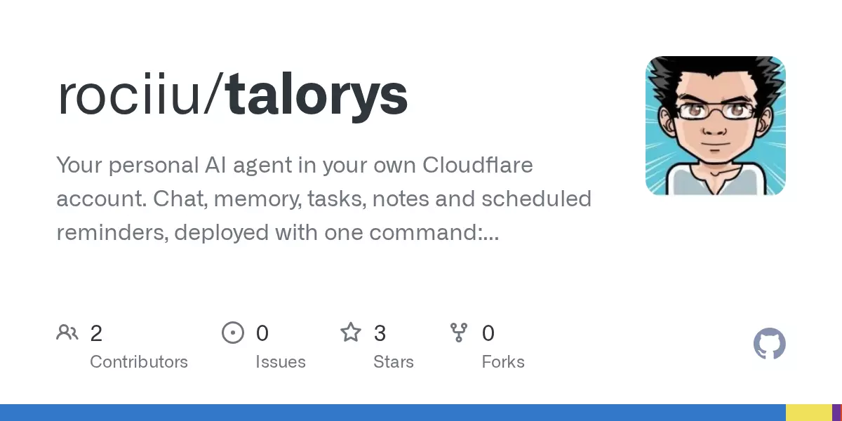 Talorys – A self-hosted personal AI agent on Cloudflare's free tier