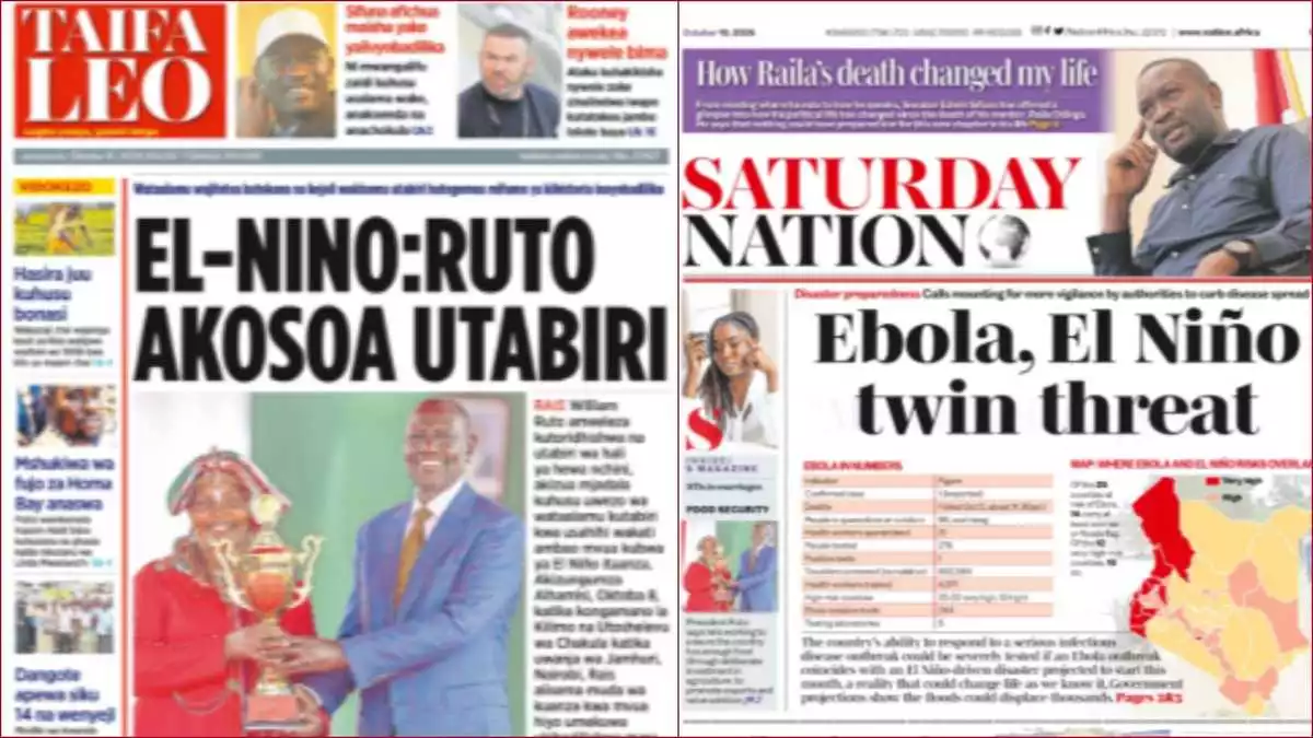 Kenyan Newspapers, October 10: Edwin Sifuna opens up on life after Raila; security fears, ODM exit
