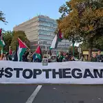 Protesters rally outside Dublin stadium over Ireland-Israel match