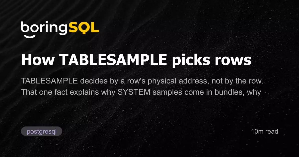 Tablesample Picks Rows