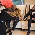 VIDEO: Woman goes viral for kneeling to greet men at Chivayo's funeral