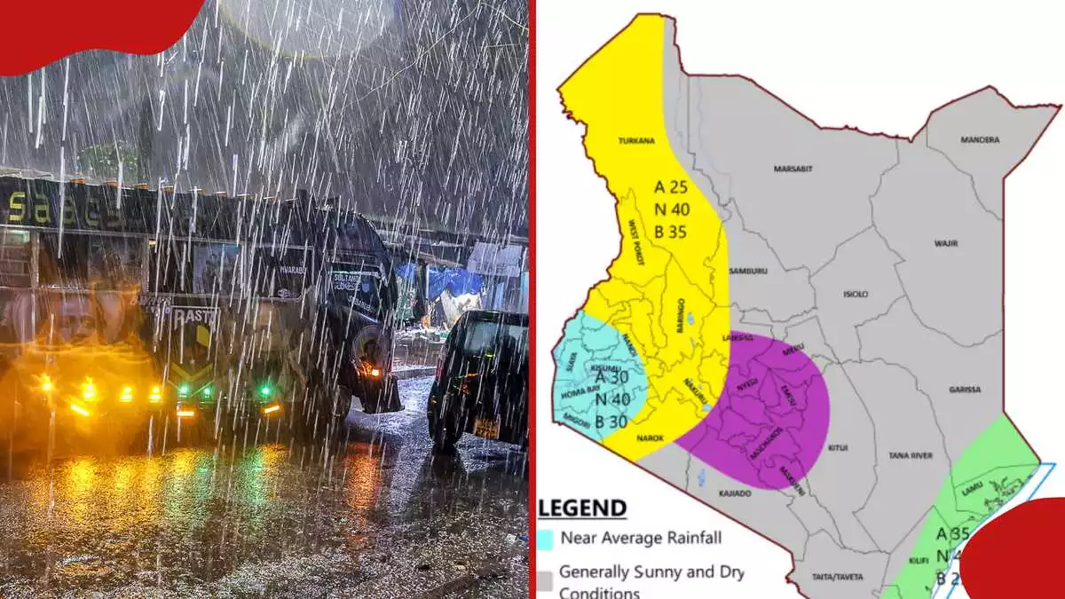 Kenya Met forecasts heavy rains and thunderstorms across several counties until October 13