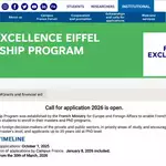France Excellence Eiffel Scholarship 2027: Study in France with Monthly Funding of Up to €2,100 for Master’s and PhD Students