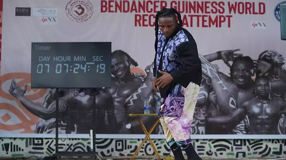 Nigerian dancer completes 168-hour dance marathon in Guinness bid