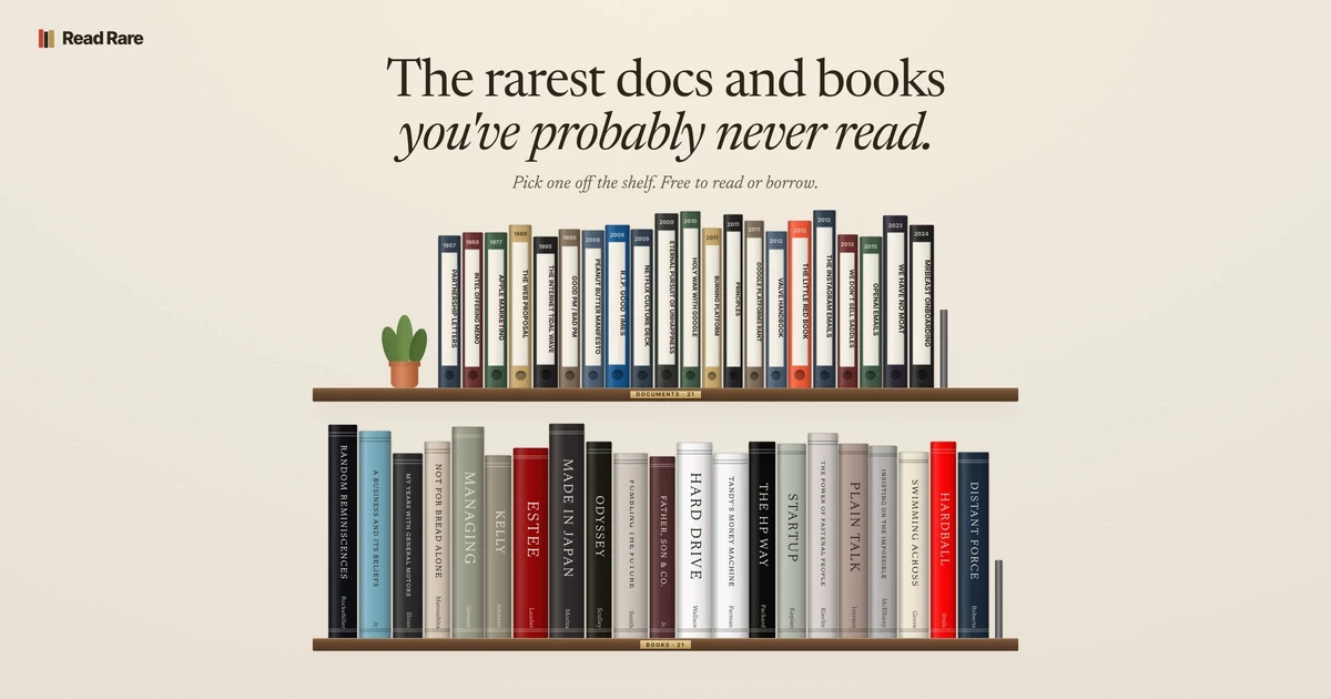 Show HN: The rarest tech books and docs you've probably never read