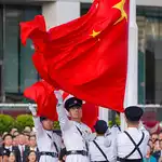 Giant Chinese flag unfurled on glass bridge in Jiangxi ahead of national day