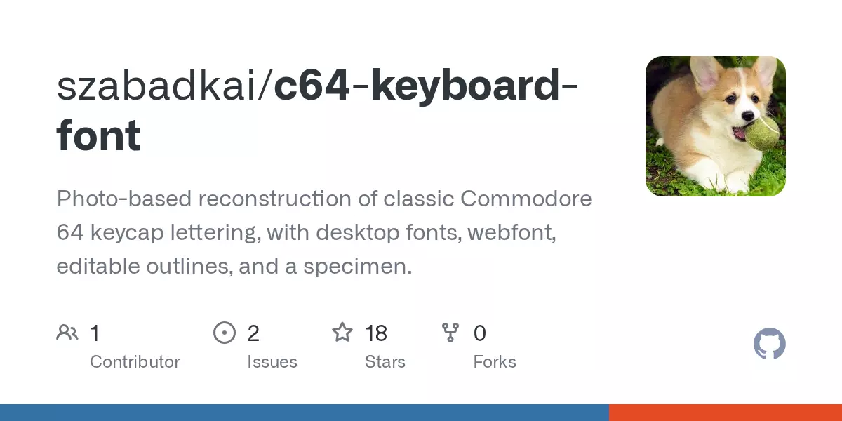 A font recreated from photographs of classic Commodore 64 keycaps