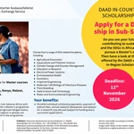 DAAD In-Country/In-Region Scholarships 2026–2027: Fully Funded Master’s Opportunities for Sub-Saharan African Students