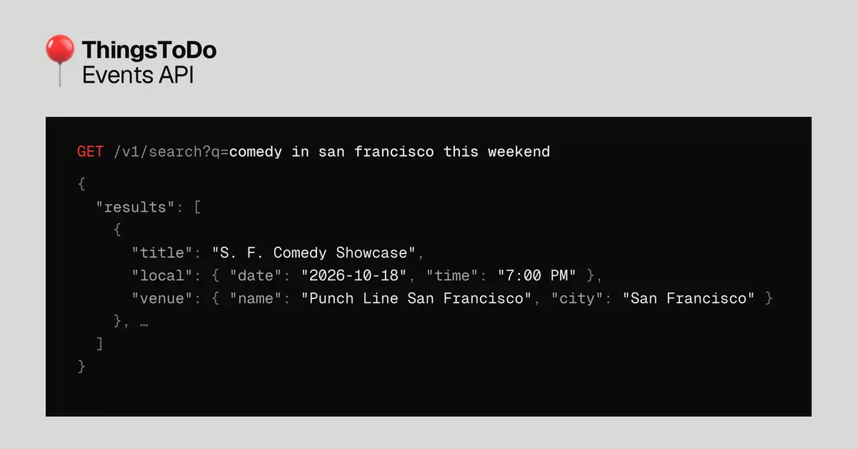 Show HN: Things to Do API
