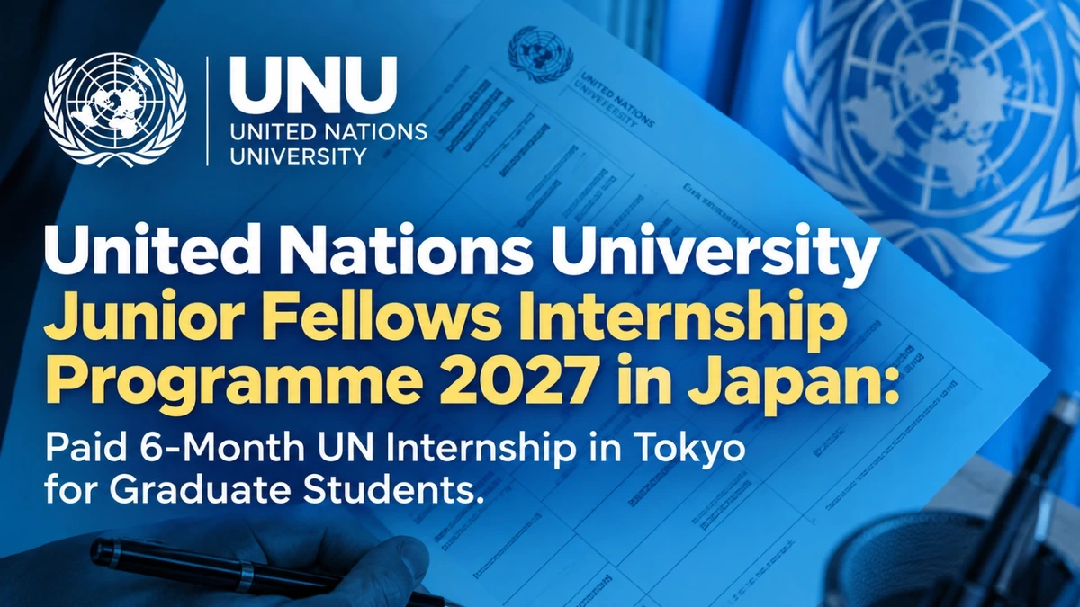 United Nations University Junior Fellows Internship Programme 2027 in Japan: Paid 6-Month UN Internship in Tokyo for Graduate Students