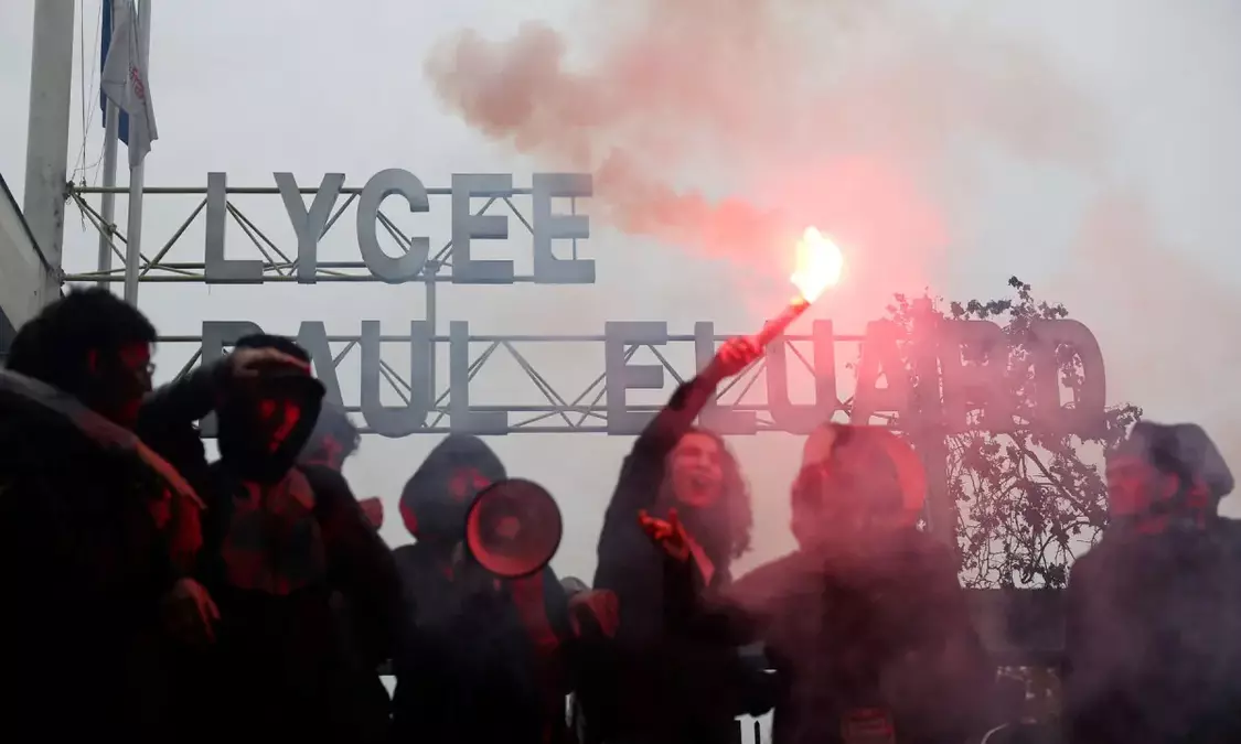What is fuelling school protests in France?