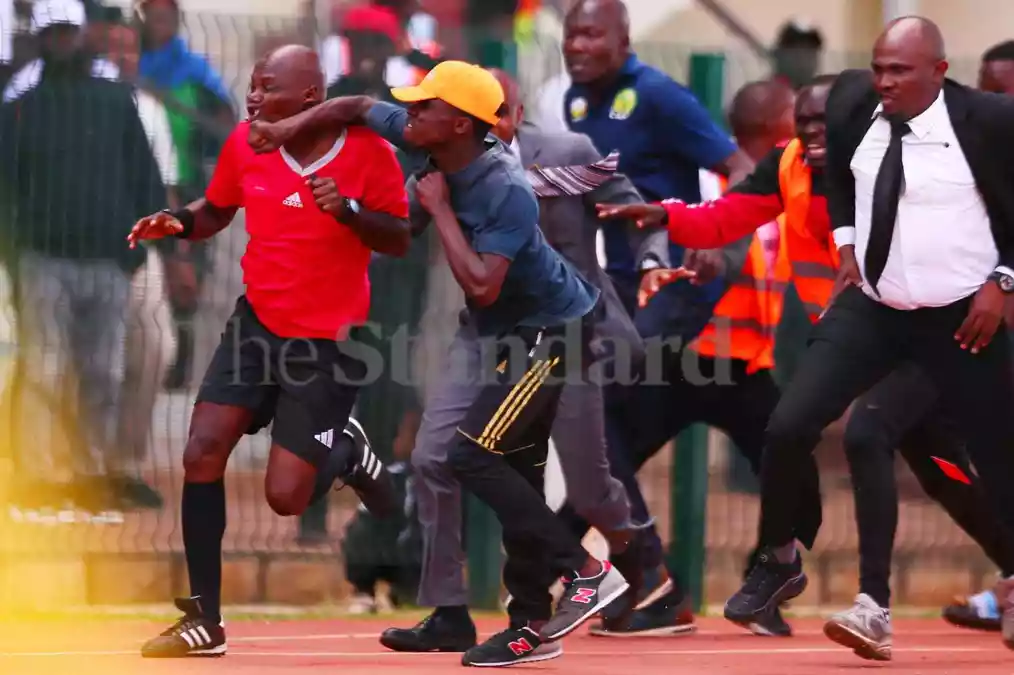 'Embarrassing' brawl over controversial penalty in SportPesa Premier League playoff