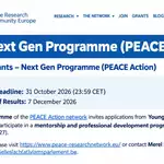 PEACE Action Next Gen Programme 2027: Apply for a Mentorship and Professional Development Opportunity for Young Researchers and Innovators in Peace and Conflict Research