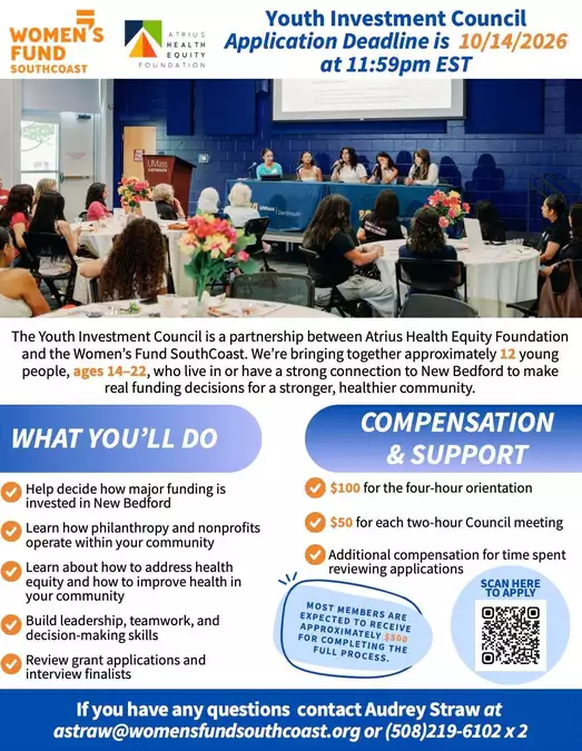 Youth Investment Council 2026–2027: Paid Youth Leadership Opportunity to Shape Major Community Funding in New Bedford, Massachusetts
