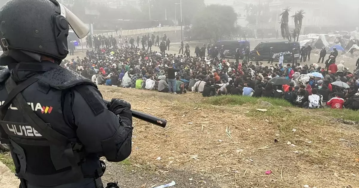 Authorities clear 3,000 migrants from a European territory on the Strait of Gibraltar after more than 70,000 crossed from Morocco