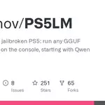 Llama.cpp on a jailbroken PS5: run any GGUF model natively on the console