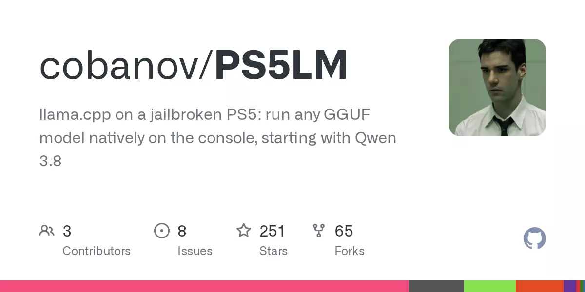 Llama.cpp on a jailbroken PS5: run any GGUF model natively on the console