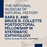 Smithsonian Collette Postdoctoral Fellowship 2027: Fully Funded Postdoctoral Research Opportunity in Systematic Ichthyology