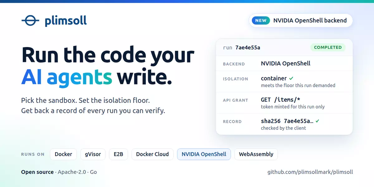 Show HN: Plimsoll, a self-hosted sandbox for code your AI agent writes