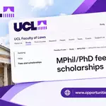 UCL Laws MPhil/PhD Scholarships 2027: Funding Opportunities, Eligibility and Application Deadline