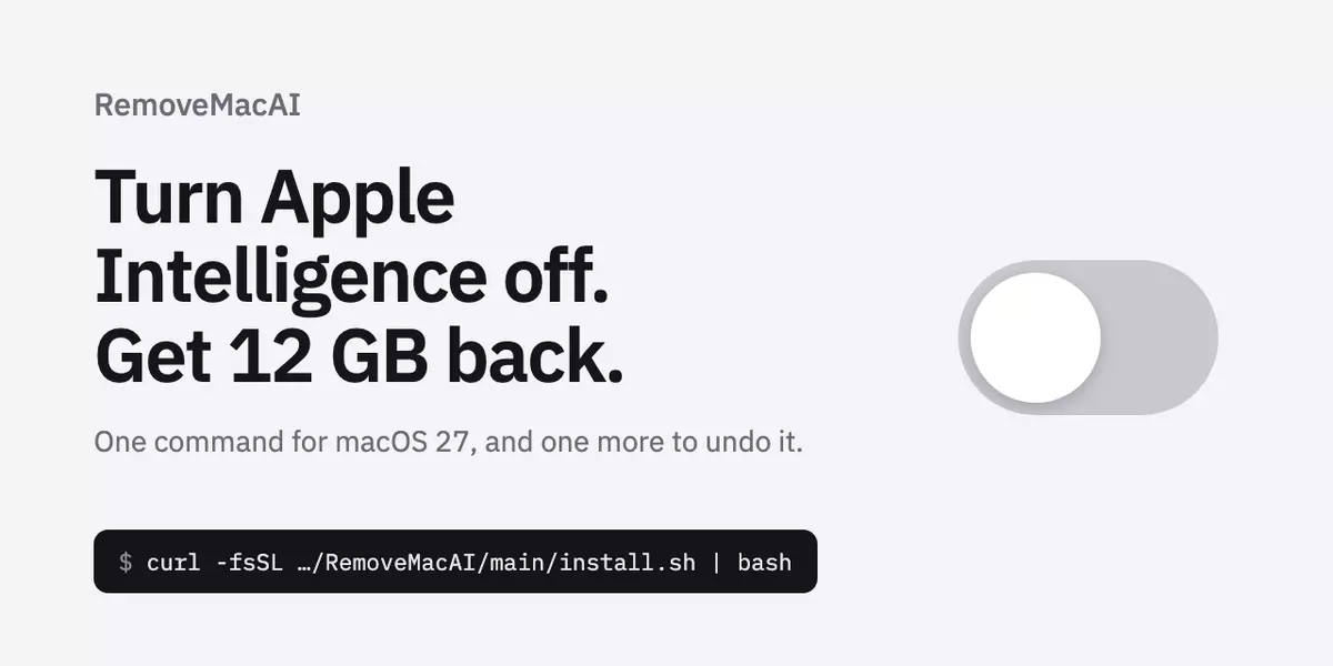 Remove and Disable Apple Macos27 AI Models Tool