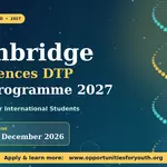 University of Cambridge Biosciences DTP PhD Programme 2027: Fully Funded PhD Scholarship for International Students