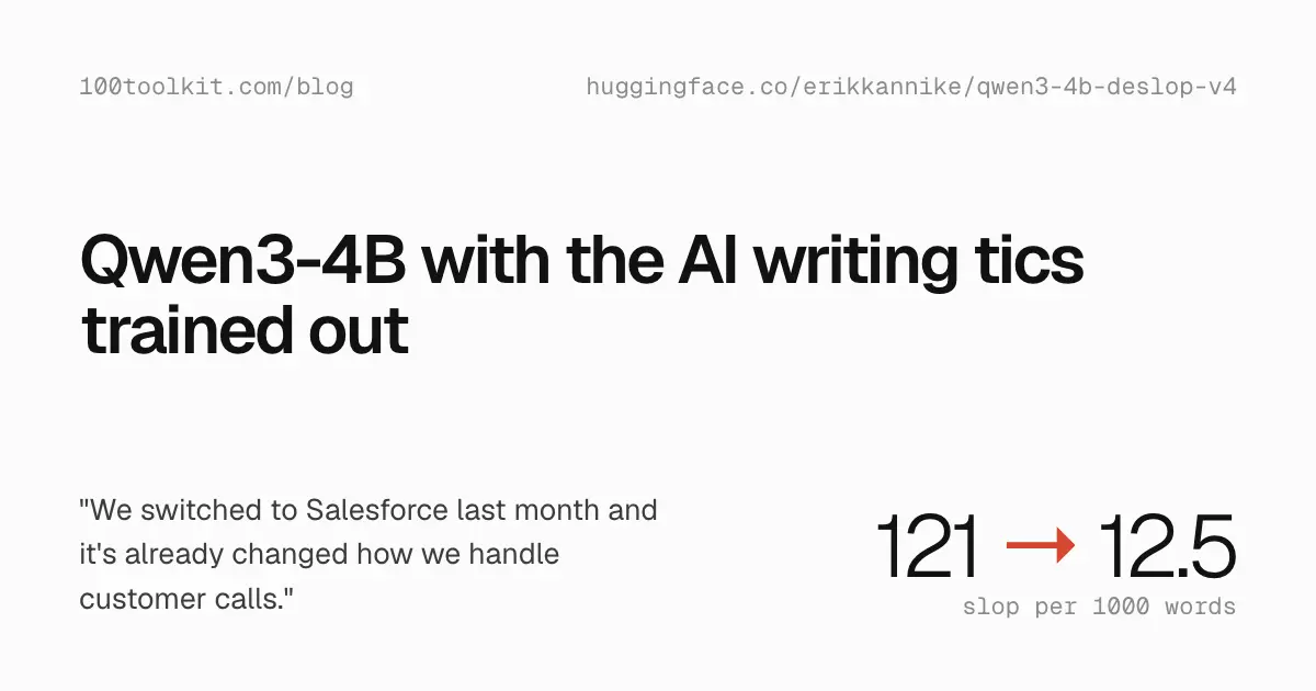 Show HN: Qwen3-4B with the AI writing tics trained out