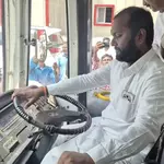 Probe into TVK MLA driving government bus without valid licence during launch of scheme