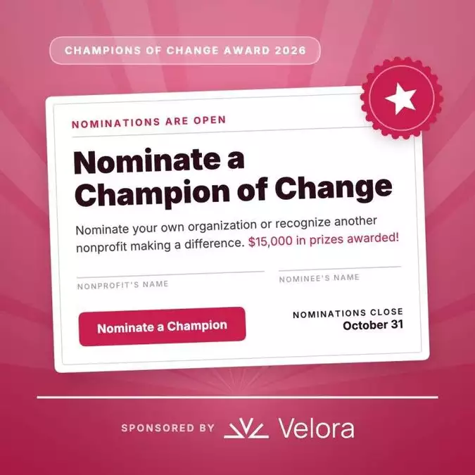 Velora Champions of Change 2026: Nominate a Nonprofit to Win Up to $10,000
