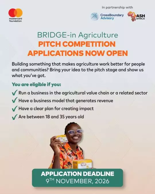 BRIDGE-in Agriculture Pitch Competition 2026: Apply for Up to $5,000 in Grant Funding for Young Agripreneurs in Ghana