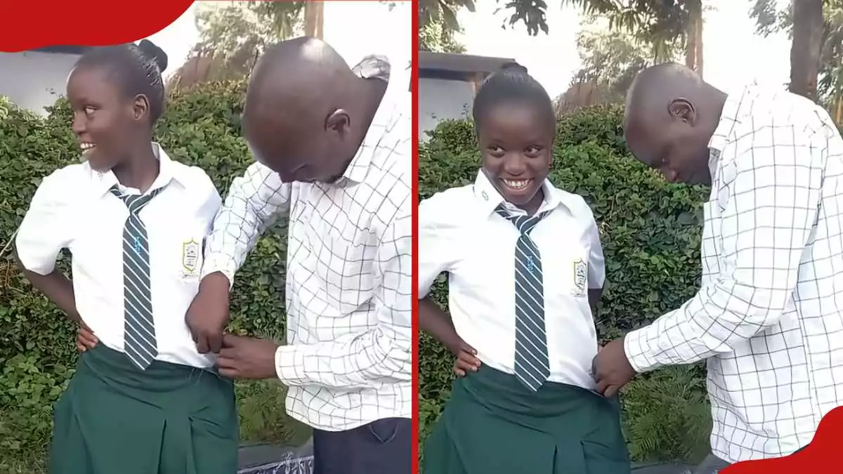 Kenyan dad sews daughter’s school skirt in heartwarming video: "Simple but meaningful"