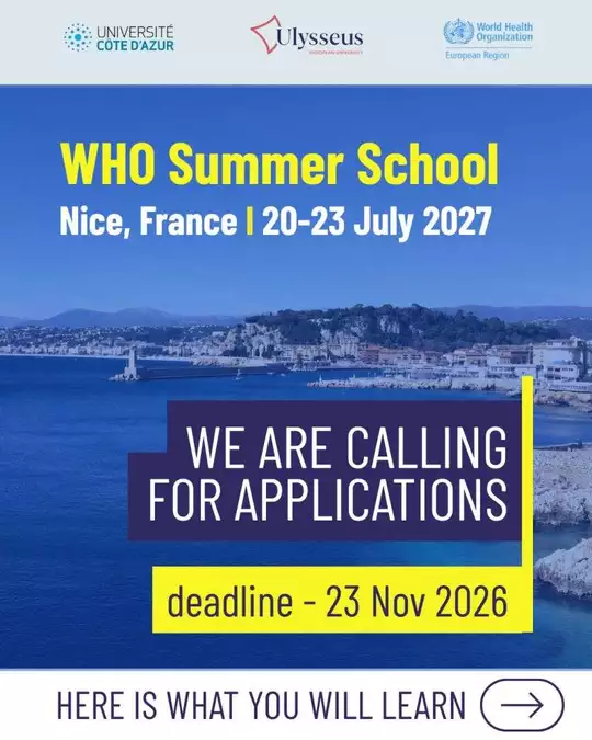 WHO Europe Summer School 2027 in France: Free Public Health Training on Systems Thinking, NCD Prevention and Healthy Ageing