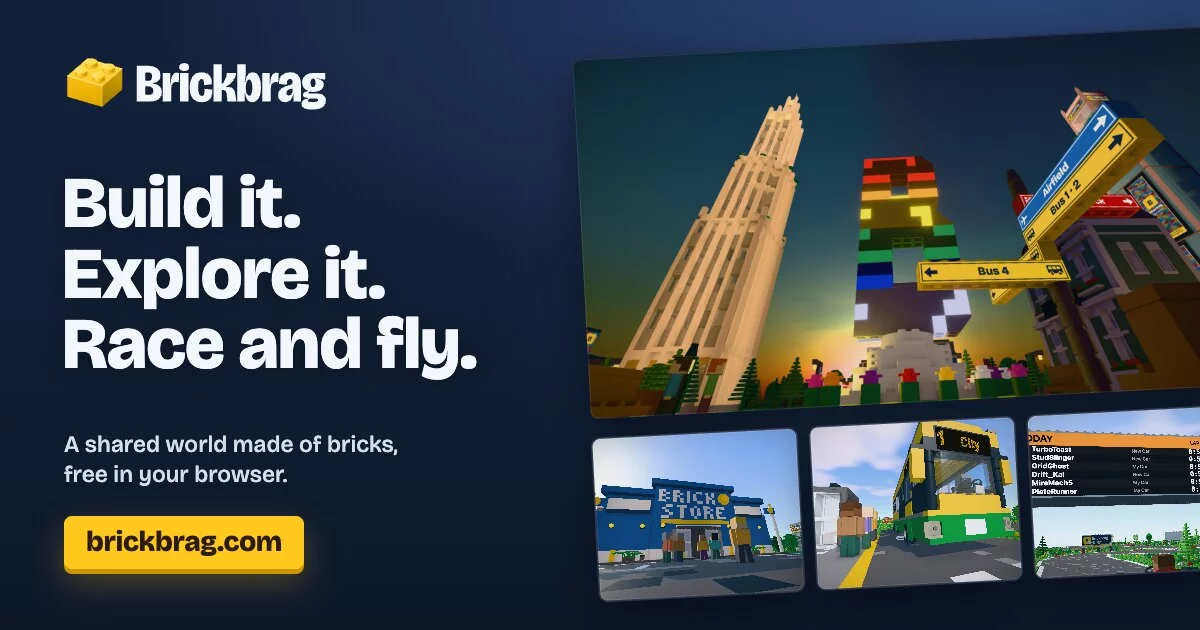 Show HN: Brickbrag – A multiplayer brick-building world in the browser