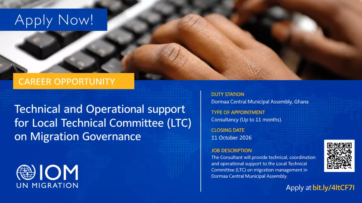 IOM Ghana Local Consultancy 2026: Apply for Migration Governance Consultancy Opportunity in Accra