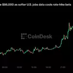 Bitcoin zooms toward $87,000, nearly setting an eight-month high, then reverses