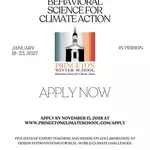 Princeton Winter School 2027 in Behavioral Science for Climate Action: Fully Subsidized Five-Day Programme at Princeton University