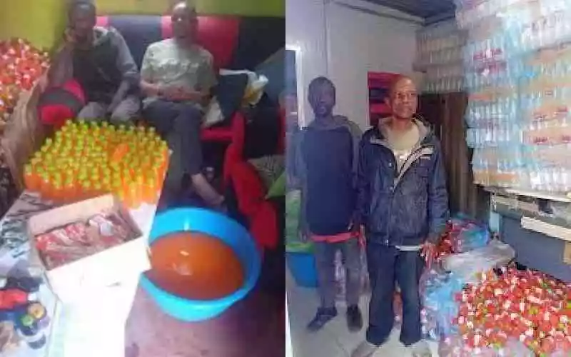 DCI busts fake juice operation in Kabete, arrests two suspects