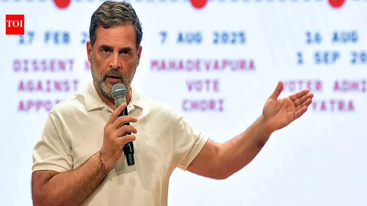 ‘Vote chori’ protests: Rahul says Lathi can stop a crowd, but not a question