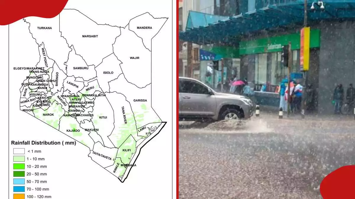 Kenya Met issues 24 hour weather forecast, warns of rainfall in 23 counties