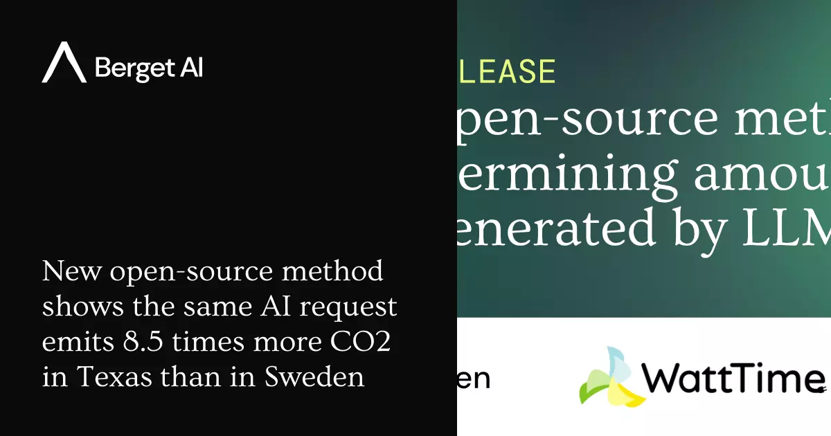 The same AI request emits 8.5 times more CO2 in Texas than in Sweden