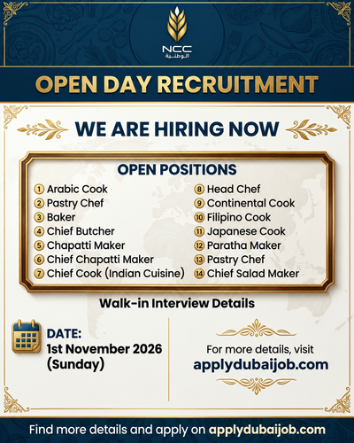 NCC Catering Conducting Walk in Interview in UAE!